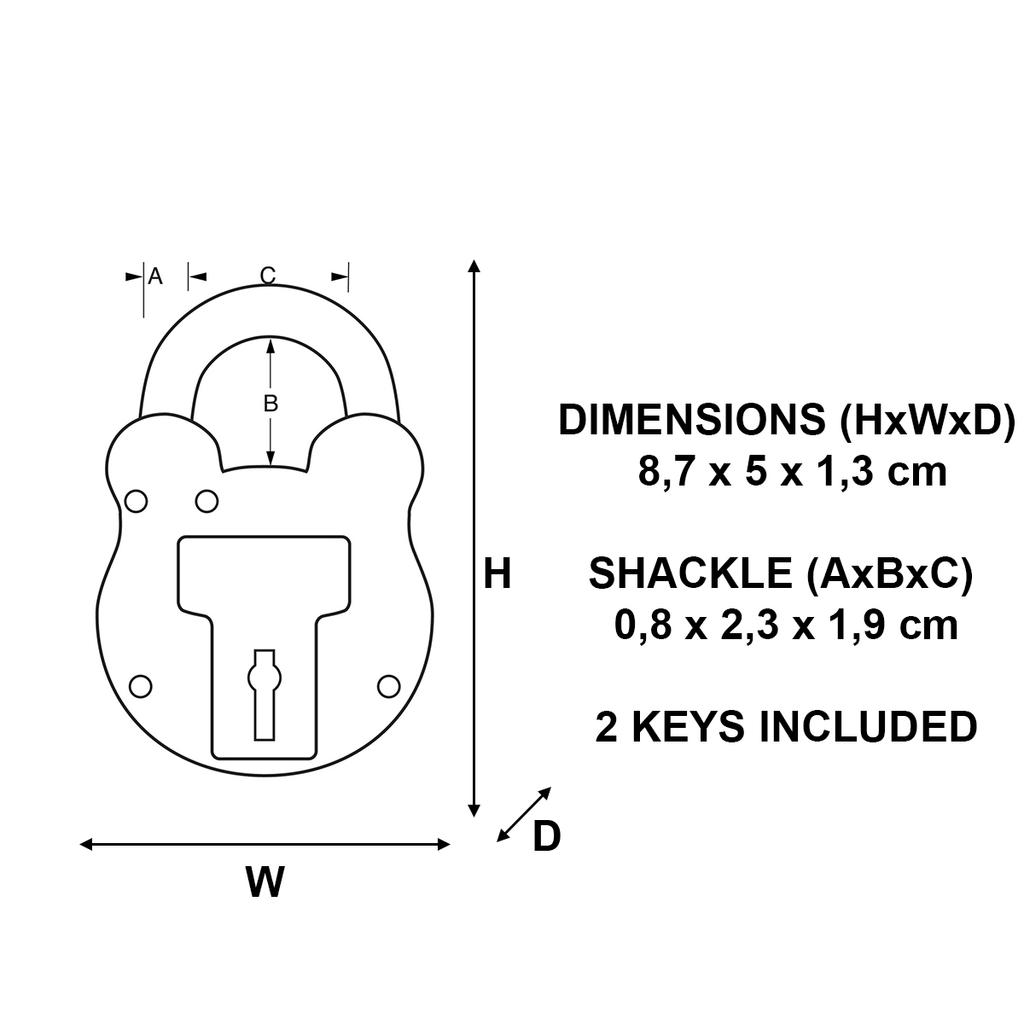 Master Lock Vintage Design Padlock, 87x50x13 mm