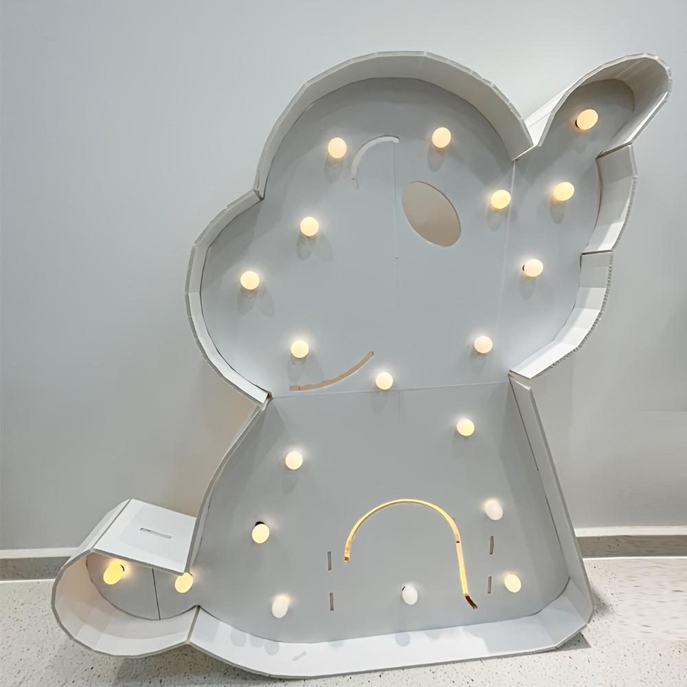 

1 шт. 73 см слон с теплым светом 3D KT Board Милая модель украшения подходит для детского душа, дней рождения, юбилеев, подарков своими руками