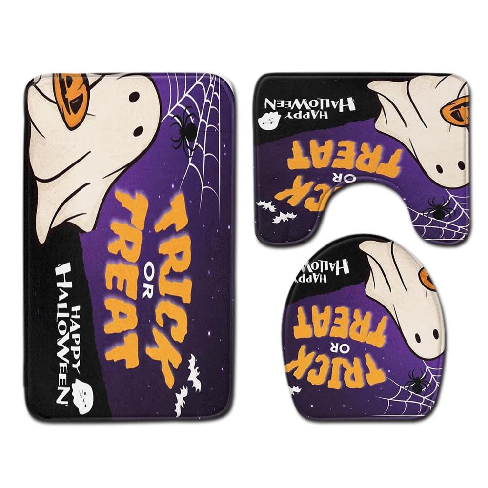 Halloween Bathroom Toilet Three-Piece Floor Mat Doormat Bathroom Carpet