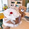 Plush Bear Cake Decor Toy With Soft Short Plush For Birthday Celebrations