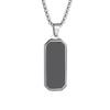 Stainless Steel Fashion Geometric Black Enamel Rectangular Pendant Necklace Men\'s and Women\'s Casual Trendy Jewelry