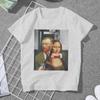 Van Gogh mit Mona Lisa Damen Kleidung Übergroßes T-Shirt Kawaii Vintage Damen Top