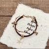 Leather Elegant Coffee Star Bracelet For Women Trendy Artistic Accessory Winter