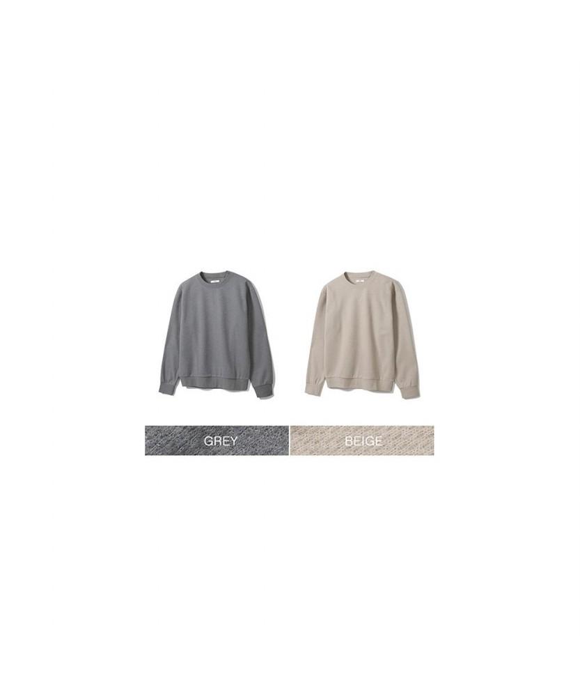 NOTIG Knit-Like Round Sweatshirt Gray_Oka3T1Rl110G1