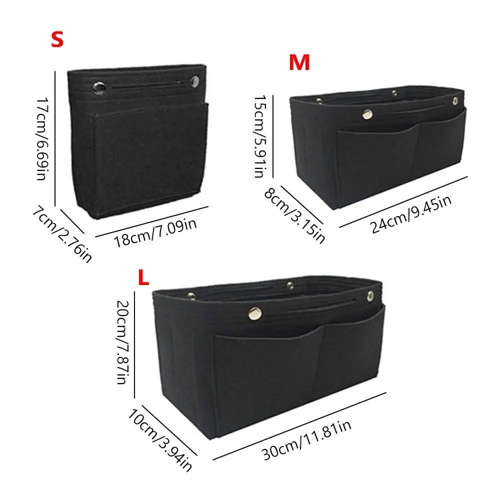 Simple Felt Handbag Insert Bag Bag Support Large Capacity Internal Bag Storage Organization Portable Purse Liner