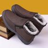 Sapatos Masculinos de Inverno com Forro de Lã de Algodão, Design Slip-On com Zíper Antiderrapante Quente para Pais Idosos