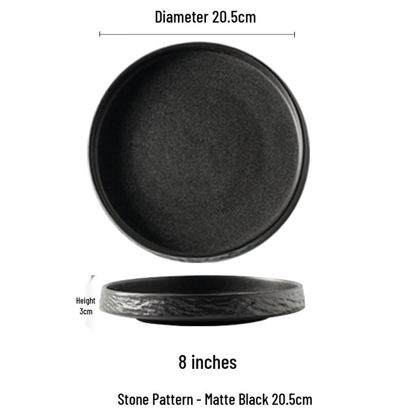 Dirain Japanese Style Stone Grain Ceramic Dinner Plate