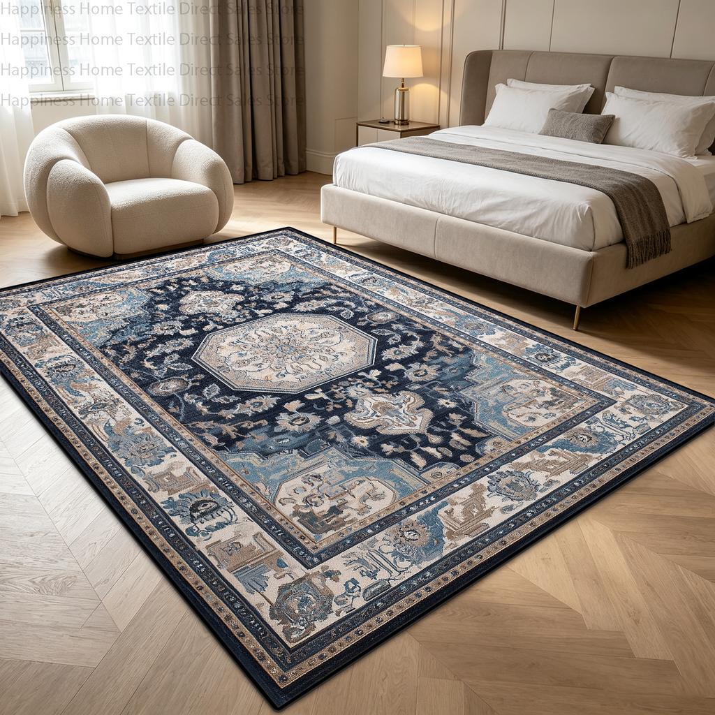 Distressed Persian Style Bedroom Area Carpet Decoration Living Room Antiskid Washable Geometric Rug Soft Plush Office Floor Mats