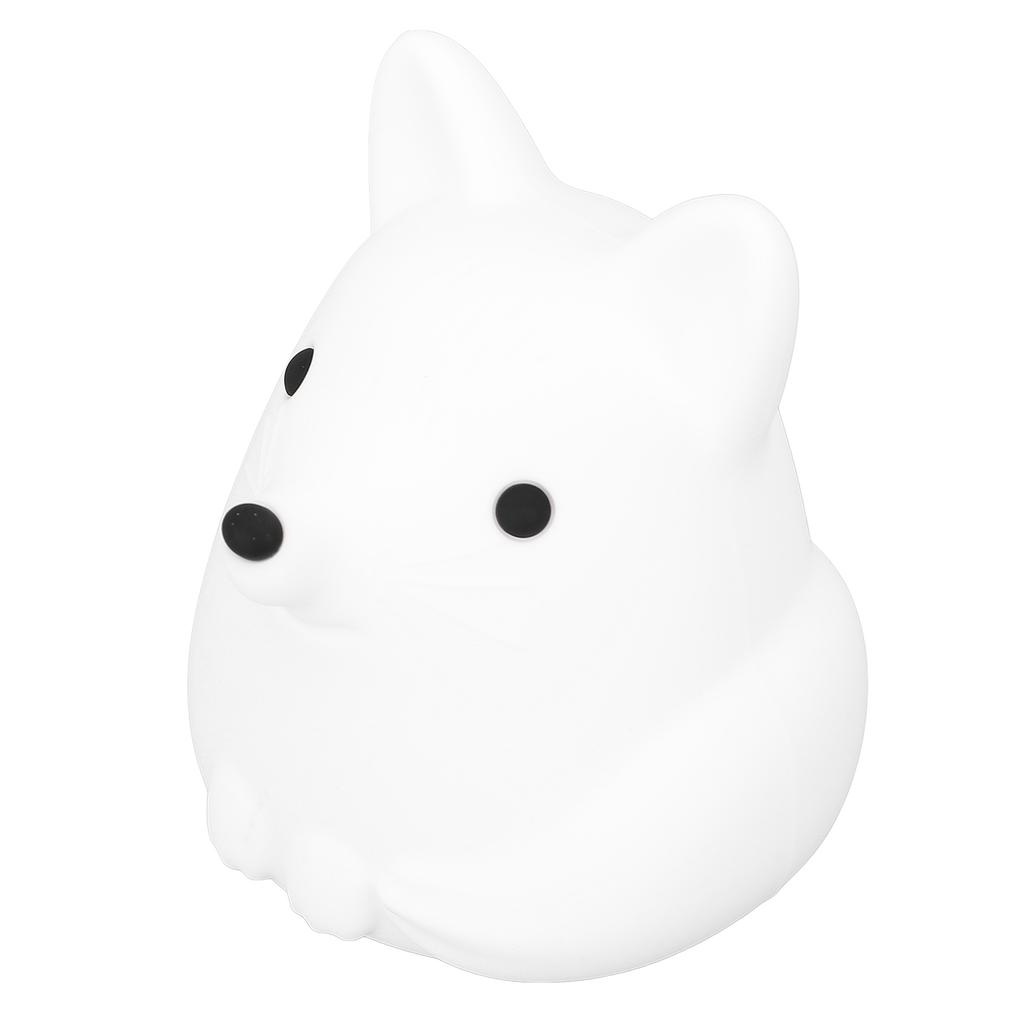 Cute Fox Night Light Silicone Tap Control USB Rechargeable Animal Nursery Night Lamp for Bedroom