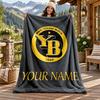 BSC Young Boys Custom Name Flannel Blanket Personalized Soft Warm Plush Throw Blanket Customized Gift for Family Friends