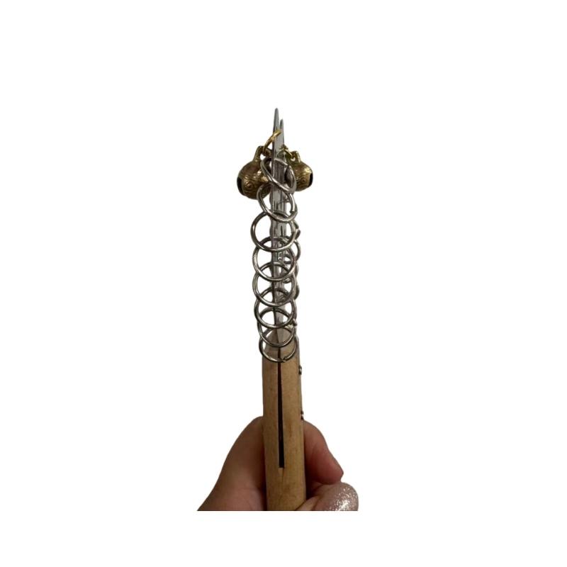 Handheld Rattle Drum Rhythm Instrument Mandingue Ensembles with Metallic Balls for Crisp Sound Portable for Concerts