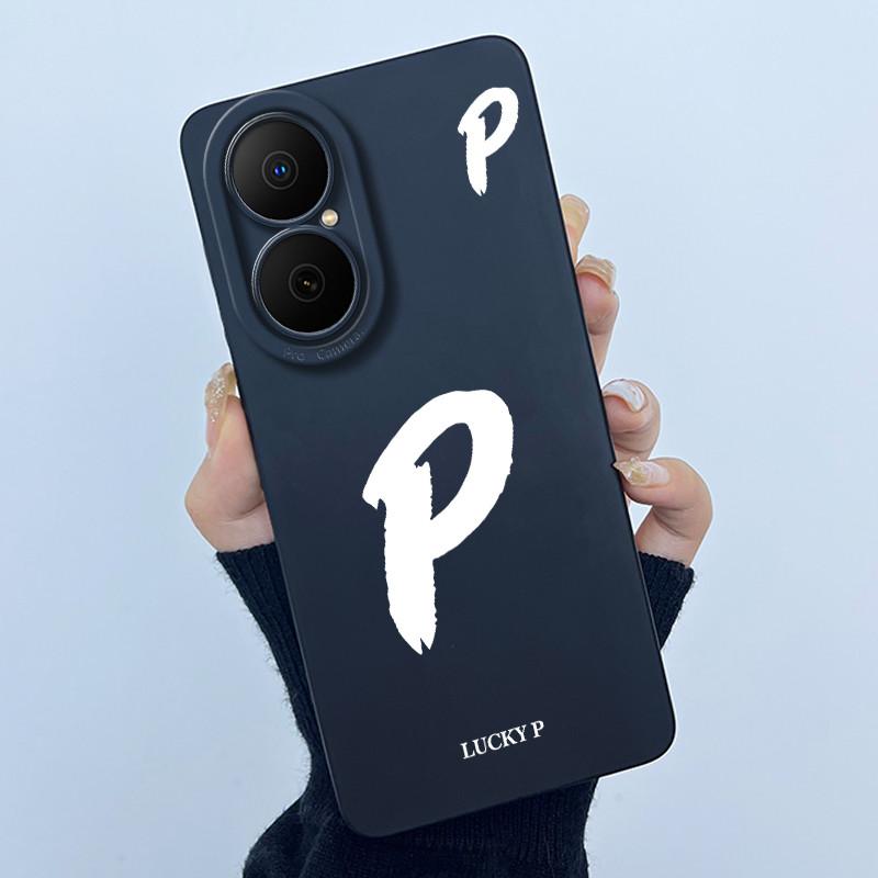 For Huawei Nova Y73 4G Lucky Initial Letter Phone Case For Huawei Nova Y73 NovaY73 4G Soft Silicone Back Cover Shockproof Bumper