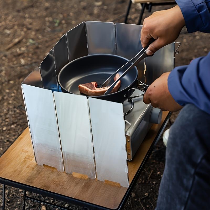 Outdoor Camping and Picnic Burner Aluminum Windbreak Plate Portable Foldable Stove Windbreak Screen Protective Cover Cookware