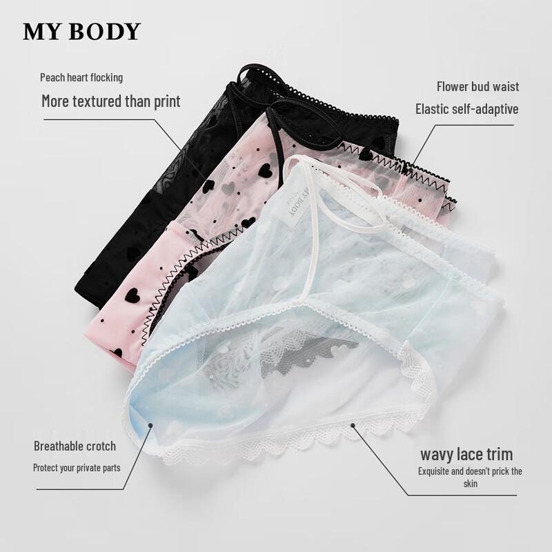 Mybody Women's Sexy Lace Mesh Briefs