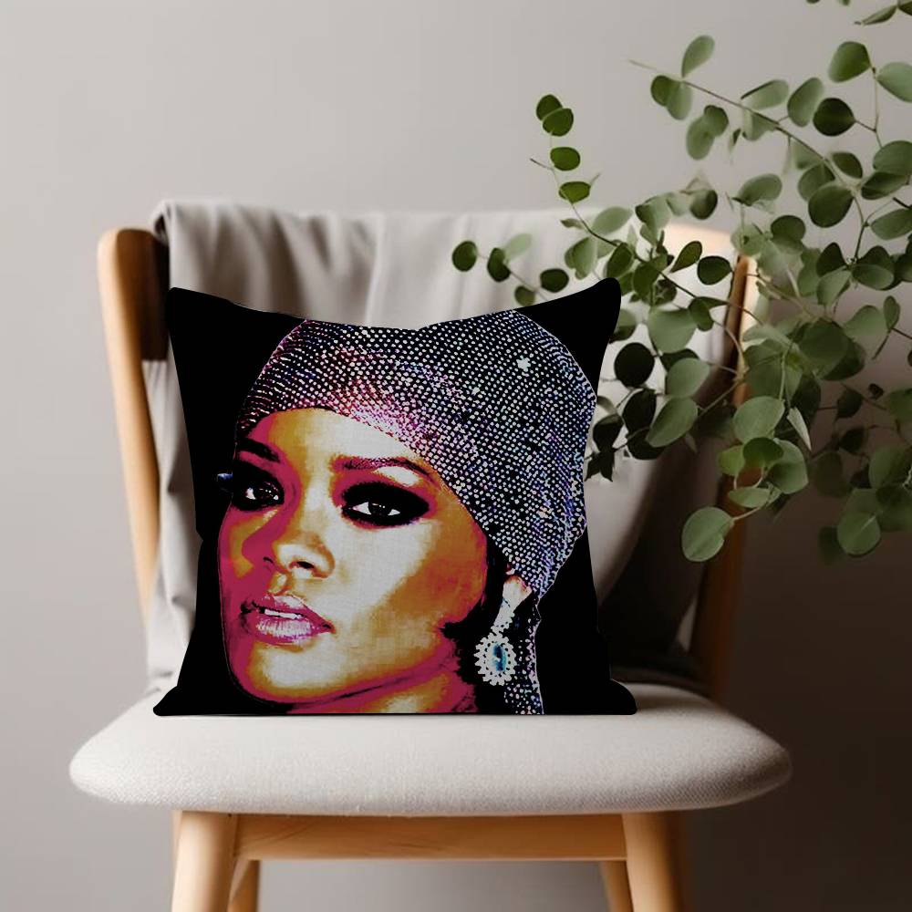 Famous Singer Rihanna Pop Music Maple Design Cushion Cover Happy Autumn Harvest decor Holiday Decorati Pillow Cover