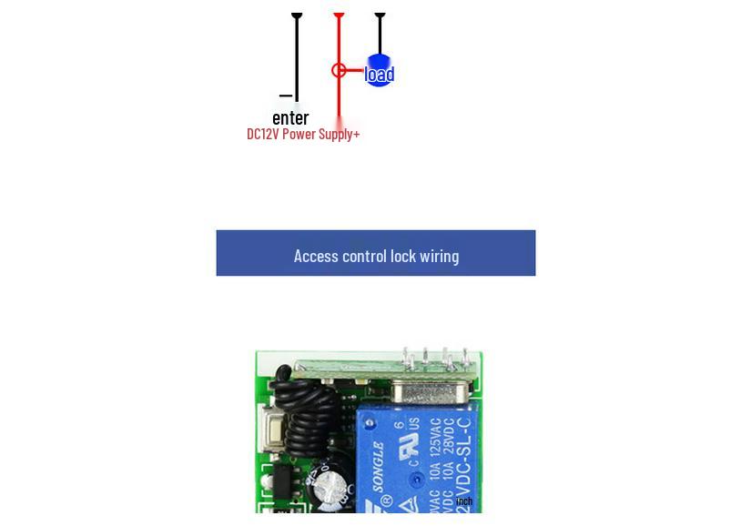 DC 12V Remote Switch with Adhesive Round Control & Self-Reset Receiver