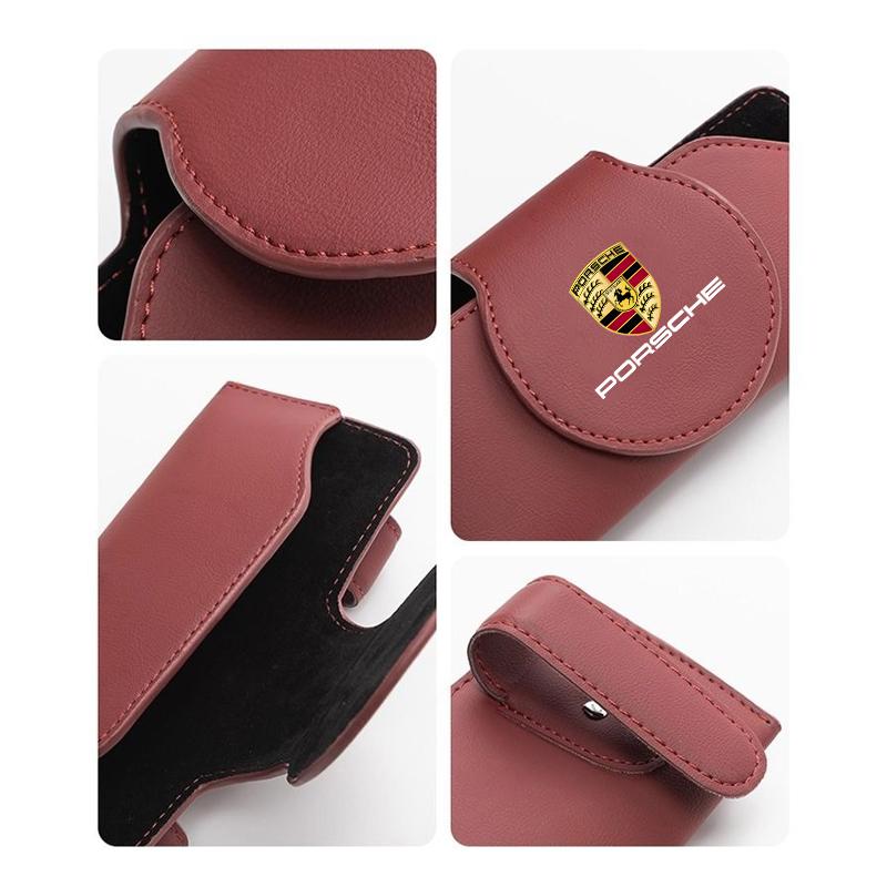 Car Sun Visor Glasses Clip Multifunctional Case Glasses Holder For Porsche 911 Cayenne Panamera Macan Boxster Carrera-GT 928 944