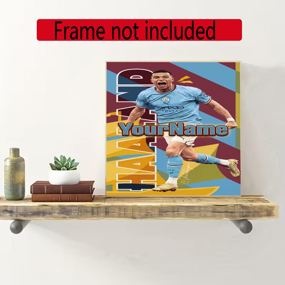 Haaland Customize Your Name Diamond Painting Round Diamond Diy Frameless Holiday Artwork Suitable For Home Office Wall Decoration
