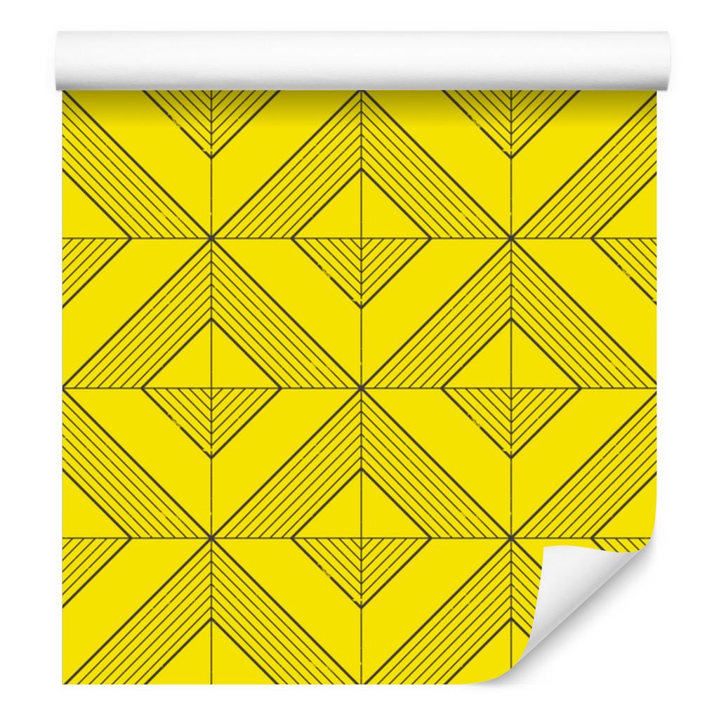 Geometric rhombus wallpaper yellow, yellow background for living room and bedroom 50x1000