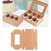 20 Pieces Brown Paper Cupcake Boxes with Clear Window for Desserts Candy and Gifts Ideal for Parties and Event