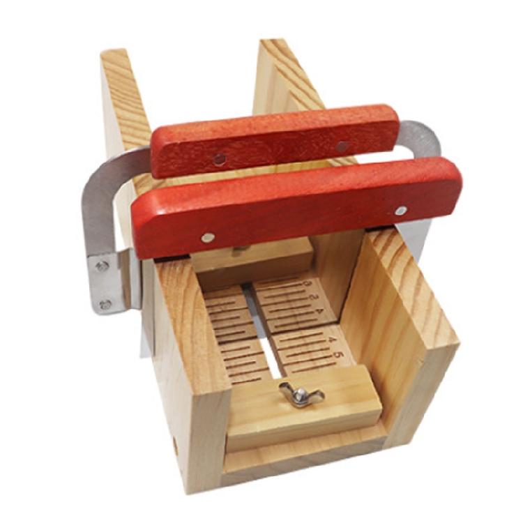 Scatola Stampo per Sapone in Legno e Set Tagliere per Sapone Stampo Rettangolare in Silicone con Scatola in Legno