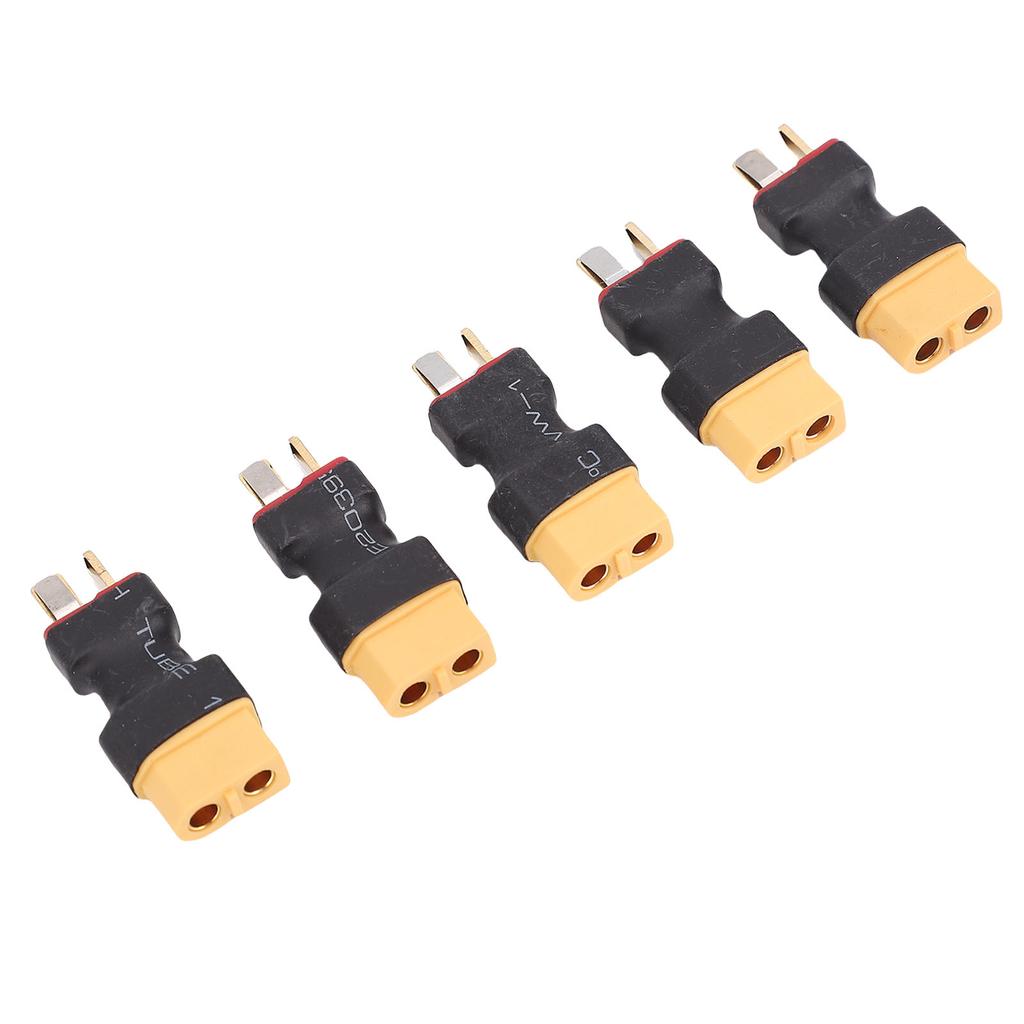 5PCS Male XT60 To Male T Plug Connector Adapter Secure Connection Easy Installation for RC Car LiPo Battery Charger