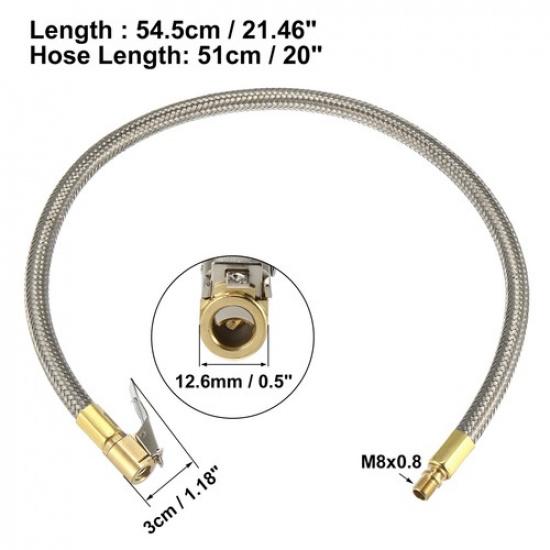 ONE 51cm 20" Tire Air Inflator Hose Adapter Extension Hose for Car Quick Connect