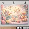 2D Flat Printing Tea Party Backdrop Magical Teapot & Butterfly Party Background