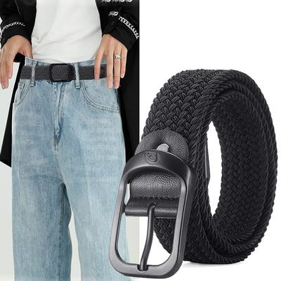 New Men's Belt Casual Woven Elastic Belt Outdoor Student Sports Belt Belt Jeans Pants Men's Universal Fashion