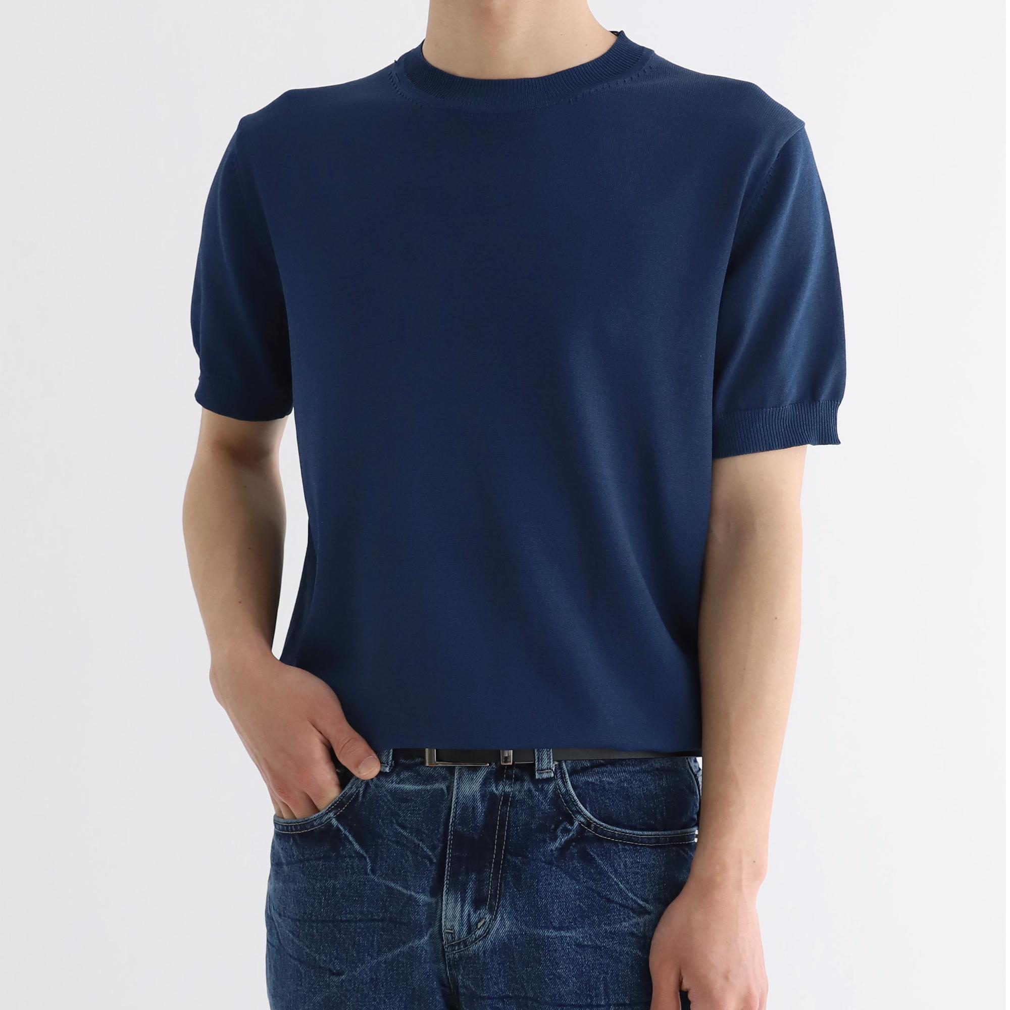 Graph Platform Cooling Muscle Fit Short Sleeve Knit Blue Blue/M