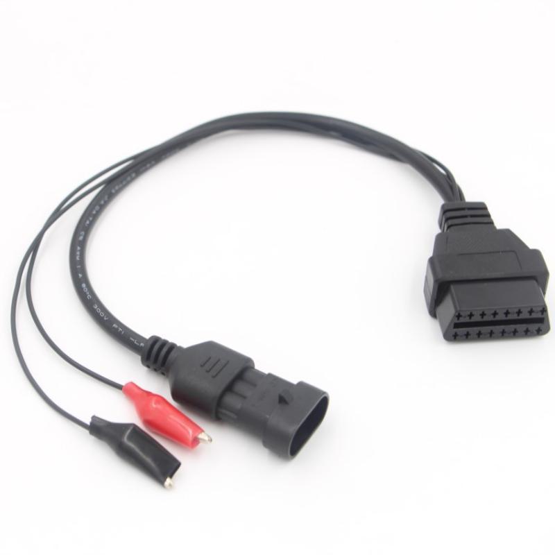 Adaptér pro 3pinový na 16pinový OBDII OBD2 konektor pro Fiat / Alfa / Lancia, autokabel pro diagnostický kabel Fiat 3pin samice