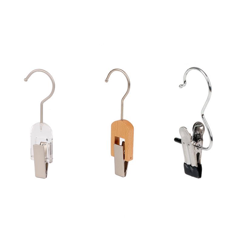 Solid Wood Acrylic Clip Hanger for Clothing Stores – Perfect for Children's Wear, Women's Wear, Pants, Scarves, Hats, and Socks.