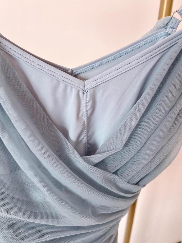 Damen Ballett Übungs-Camisole - Sommer Tanzbekleidung mit gekreuztem Kordelzug-Design für Training und Kunstprüfung.