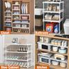 Erweiterbarer Schrankregal mit Trennwand, Verstellbares Schrank-Aufbewahrungsregal, Kleiderschrank Schuhschrank Organizer, Badezimmer Bücherregal