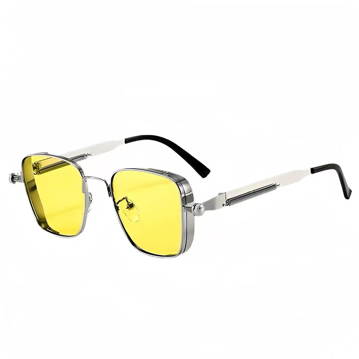 

Retro European & American Steampunk Square Frame Men s Sunglasses - Stylish Metal Design