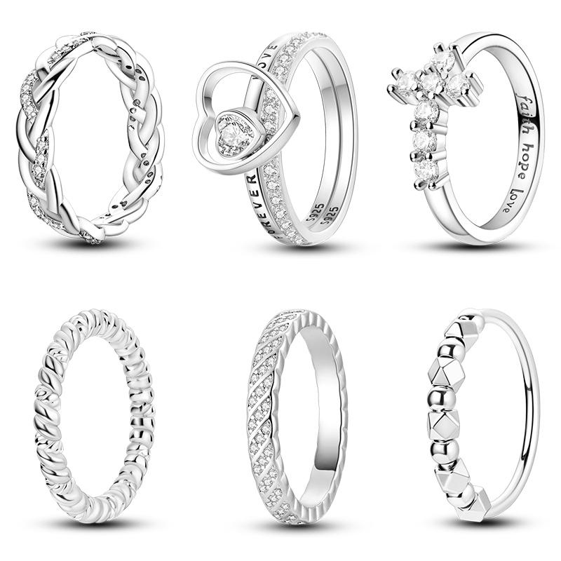

Bagues en argent 925 pour femme, Bague en forme de coeur geométrique, fiançailles, mariage, cadeau de joaillerie Fine romantique