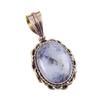 Natural Dendrite Opal 925 Solid Sterling Silver Gift TwoTone Pendant 1.50" Z5E43