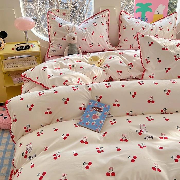 

2025 New Lace Single Item Quilt Cover Skin-friendly Cotton Korean Version French Shell Quilt Cover Two People Use Bedding 48x74cm 2 pillowcase
