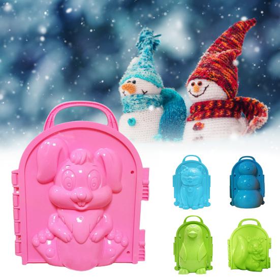 Winter Snowman Penguin Snowball Maker Clip Snow Mold Tool Kids Outdoor Play Toy