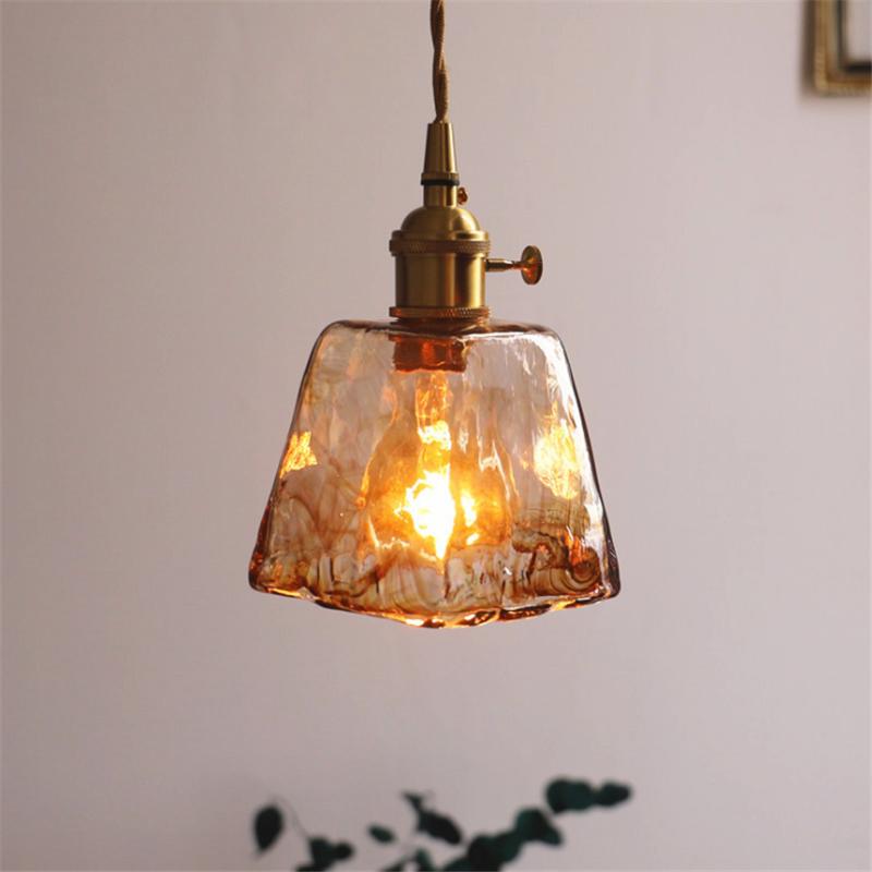 Modern Nordic Brass Glass Pendant Lights Kitchen Restaurant Bar Living Room Bedroom Hanging Pendant Lamp
