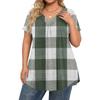 Women's Plus Size Fashionable Casual Loose-Fit Short Sleeve Elegant V Neck Blouse For Work