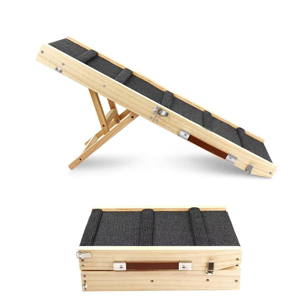 

Портативная деревянная лестница для питомцев Нескользящий коврик Лестница для подъема собак Мягкая складная рампа для собак Для помещений