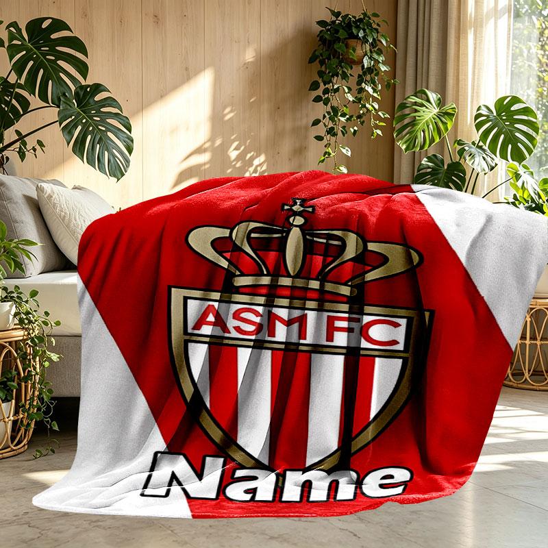 Custom Name Personalized AS Monaco Print Blanket, Home Decor, Bedroom, Sofa, Camping, Couch, Gifts for Birthday Christmas