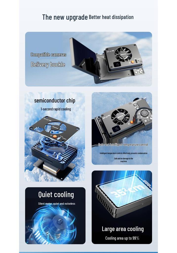 Radiator Cooling for Live Streaming - Compatible with Sony A7M4, A7C, ZVE1/10, and a6700 Cameras