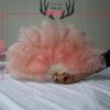 Colorful Ostrich Feather Folding Fan for Stage & Fashion Shows