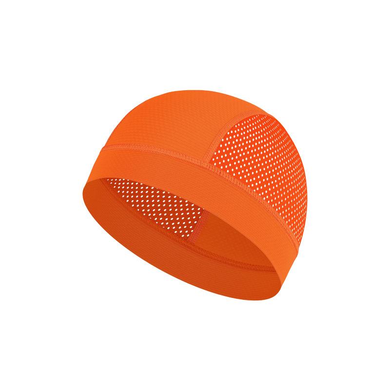 Men Women Outdoor Sports Headband Ice Silk Cooling Skull Cap for Cycling Running Hiking Helmet Liner Breathable Sweat Absorbent Thin Hat оранжевый