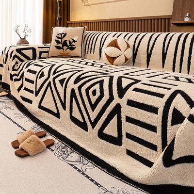 EIFLOY-Funda de Toalla para Sofá de Felpa Retro, Gruesa y Cálida, Manta de Sofá, Funda Elástica para Sofá en Forma de L, Protector de Muebles para Silla de Terciopelo
