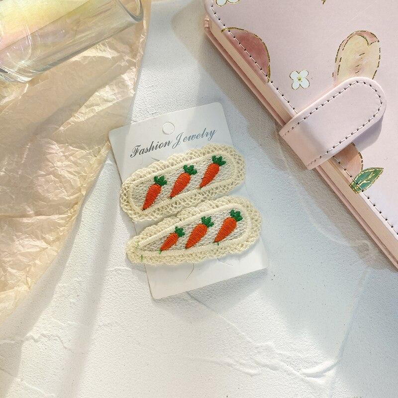 2/5 Stück Hübsche Pony-Seitenklammer Kinder Kopfschmuck Niedliche Kleinkind Mädchen Haarspange Koreanische Mode Beige Farbe Frucht Haarnadel für Kinder Mädchen