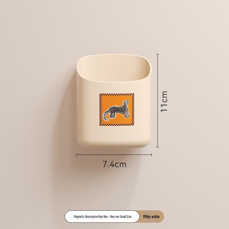 Magnetic Wall-Mount Refrigerator Storage Rack with No-Punch Two-Way Side Hanger for Fresh-Keeping Film