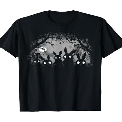 [ Creepy Cute T-shirt]  Creepy Cute Bunny Rabbits T-shirt - Alt Goth Grunge Horror Aesthetic 220g